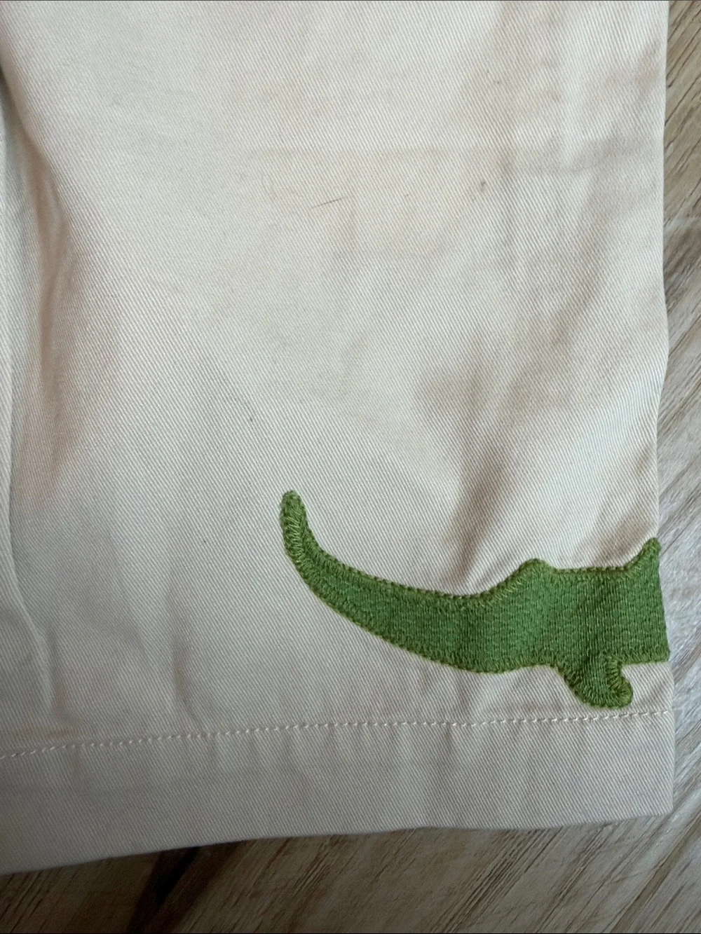 Vintage 2004 Gymboree Cream Kids' Overalls with Green Crocodile Accent